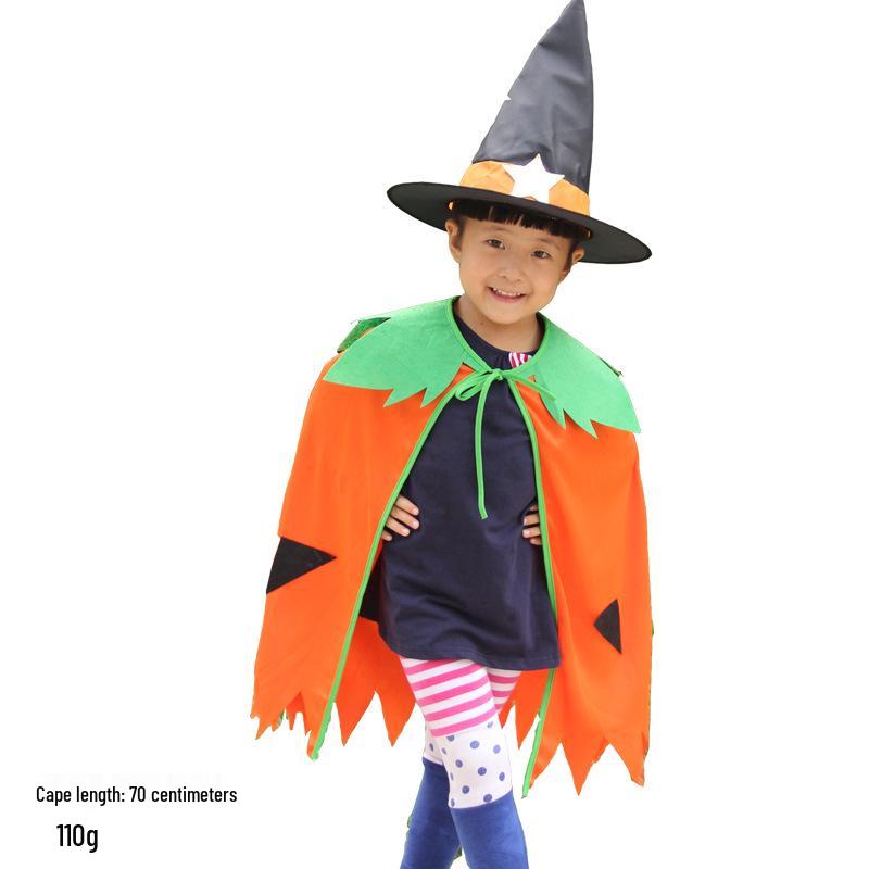 Halloween Pumpkin Costume for Kids and Adults: Masquerade Dress-Up Cloak and Outfit for Parent-Child Performance