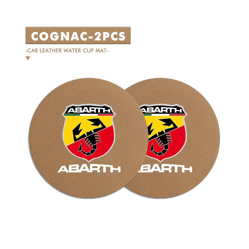

2Pcs Car Coaster Anti-Slip Slot Mat Drink Holder Accessories For Abarth Freemont Strada 500x Grande Punto Ducato Stilo Palio
