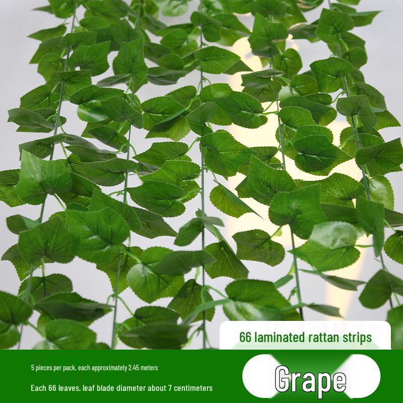 Rattan Pothos Artificial Leaf Vine for Indoor AC and Water Pipe Decoration