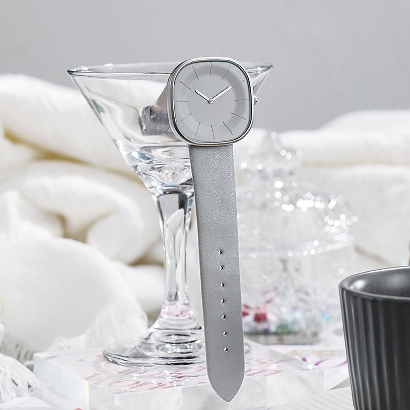 Sugar Cube Milk Minimalist High-End Square Watch Female Simple Niche Design Fashionable Versatile Watch Female