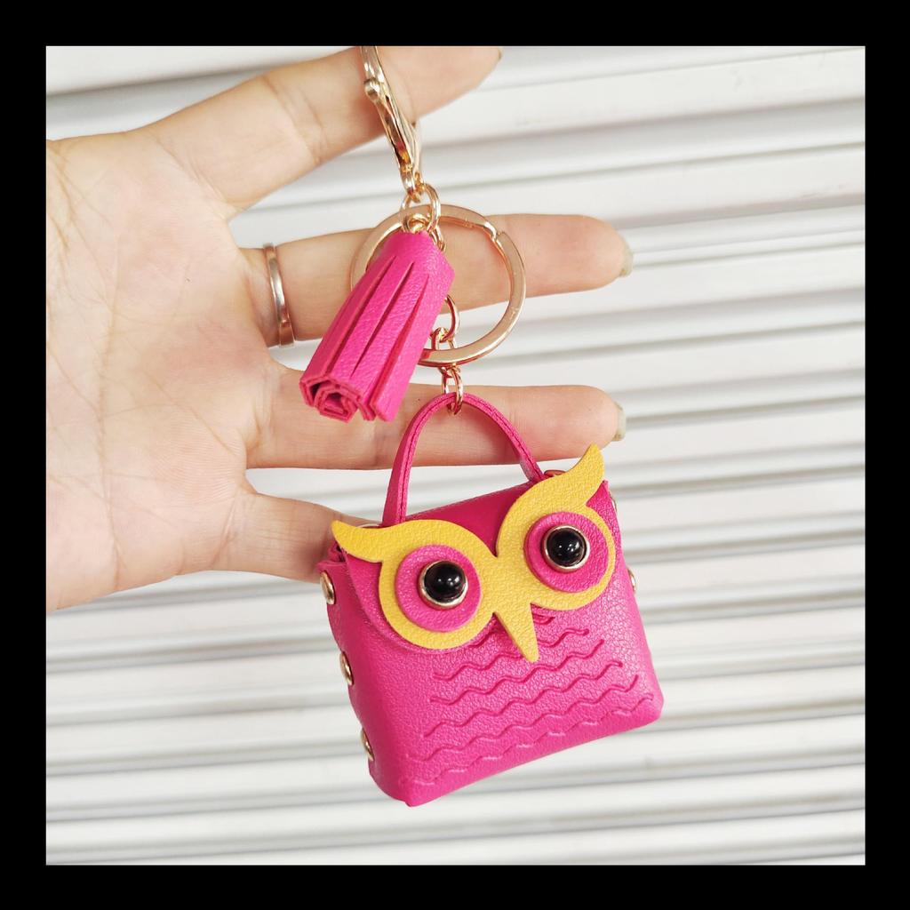 Korean Tassel Owl Coin Purse & Keychain – Trendy Cartoon Earphone Bag Charm