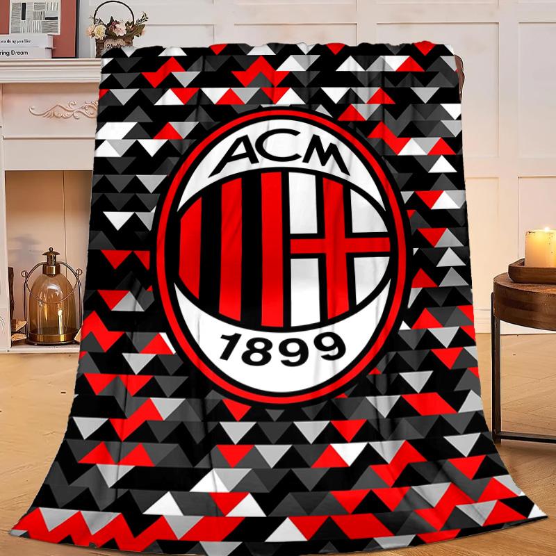 1PC Ac Football Club Flannel Blanket Gift, Suitable for Both Men And Women, Soft Ideal for Beds And Sofa, Birthday Or Christmas Gift