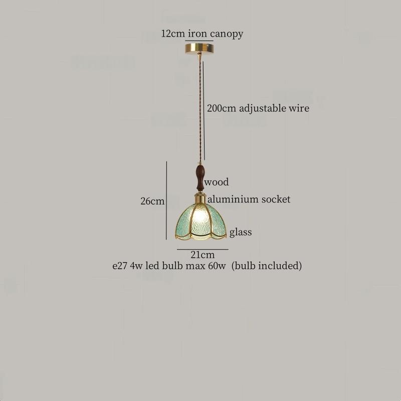 IWHD Japanese Vintage LED Pendant Light Fixtures Living Room Bedroom Cafe Loft Decor Kitchen Copper Colorful Glass Hanging Lamps