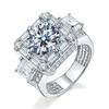 18K White Gold Diamond Ring Full of Small Diamonds and Large Carat Domineering Men's Ring