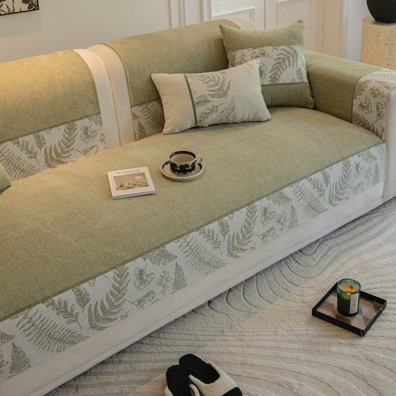 

Chenille Summer Sofa Cushion Cover Cool Pad All Year Round Neutral Leather Non Slip Minimalist Modern Scandinavian Fabric Cushion Chenille-Green Green 70*70cm