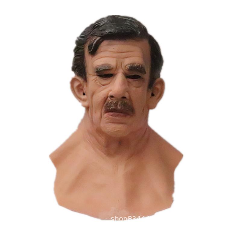 Weißbärtige alte Mann Maske, Weihnachtsmann Maske, Kopfbedeckung, neue Halloween kahle alte Mann Maske, Perückenmaske