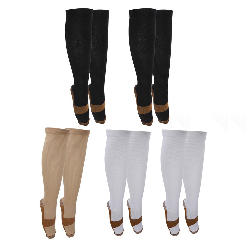5 Pair High Compression Socks Breathable Moisture Absorption Stress Relief Pressure Socks for Running Outdoor Sports