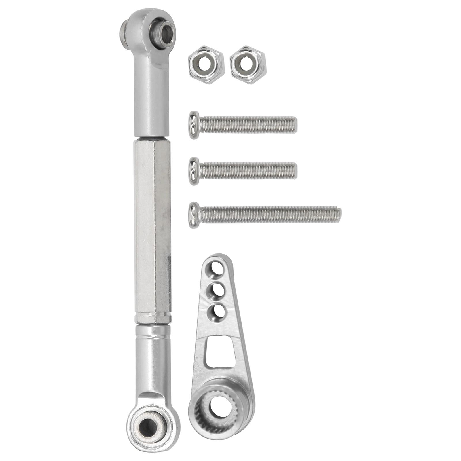 

1:12 Steering Linkage Kit Aluminium Alloy Link Pull Rod RC Accessory for MN86K RC CarSilver срібний