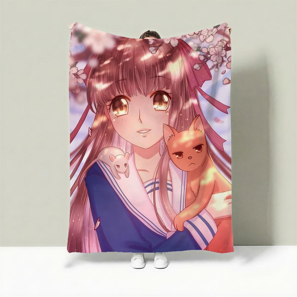 

Anime F-Fruits Basket Throw Lightweight 240g Flannel Blanket Soft Skin-friendly for Summer Cooling 75cmx90cm