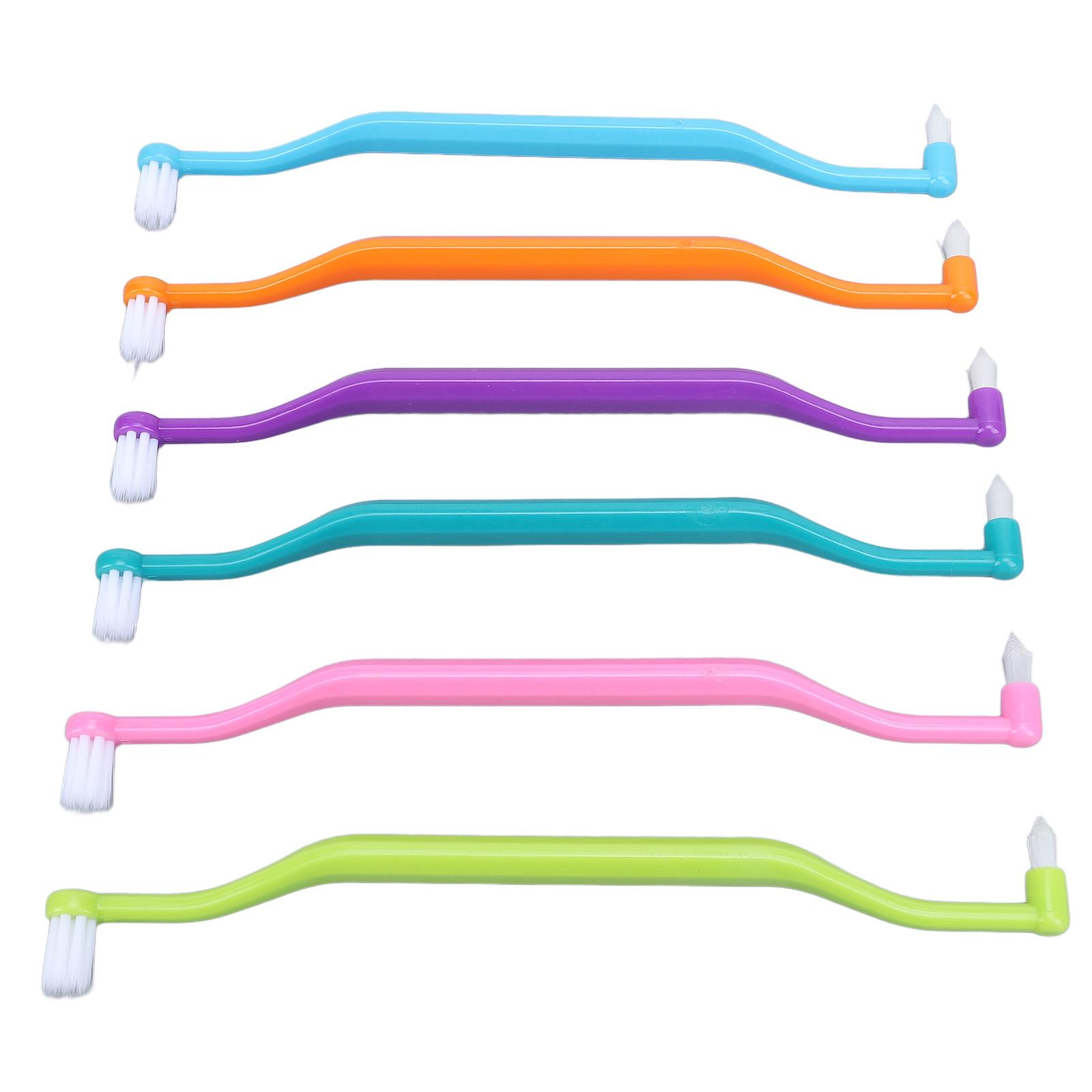 

12Pcs Double Sided Cat Toothbrush Efficient Curved Handle Elastic Bristles Cat Teeth Cleaning Brush for Kitten Small Pet