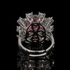 Jewelry Luxury Color Treasure Inlaid Paraiba Green Pink Zircon Ring Women'S Jewelry
