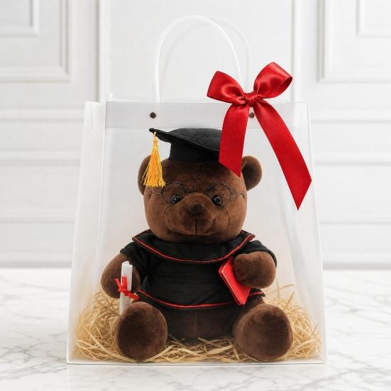 Urso de Pelúcia de Formatura, Animal de Pelúcia Macio, Ursinho Personalizado da Turma de 2026 com Robe Bordado, Lindo Presente de Formatura para Ela ou Ele