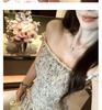 Waist-Cinching 2026 Floral One-Shoulder Short Dress with Elastic Waist - New Summer Style for Women
