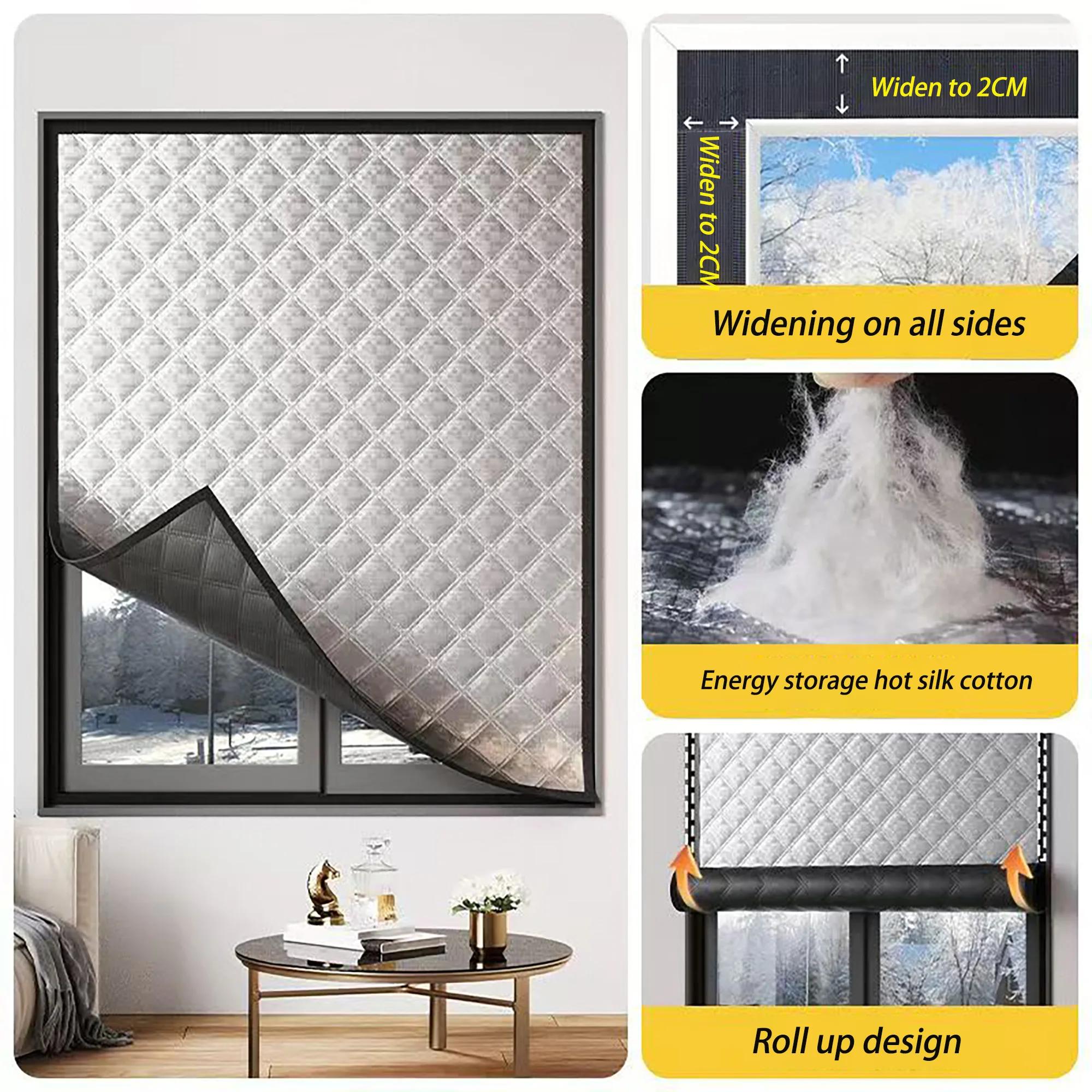 

Зимние теплые шторы 2025, Изолированные ветрозащитные герметичные окна, Холодостойкие и теплоизолированные, Окна-сетки, Затемнение, Звукоизоляция 50*100cm