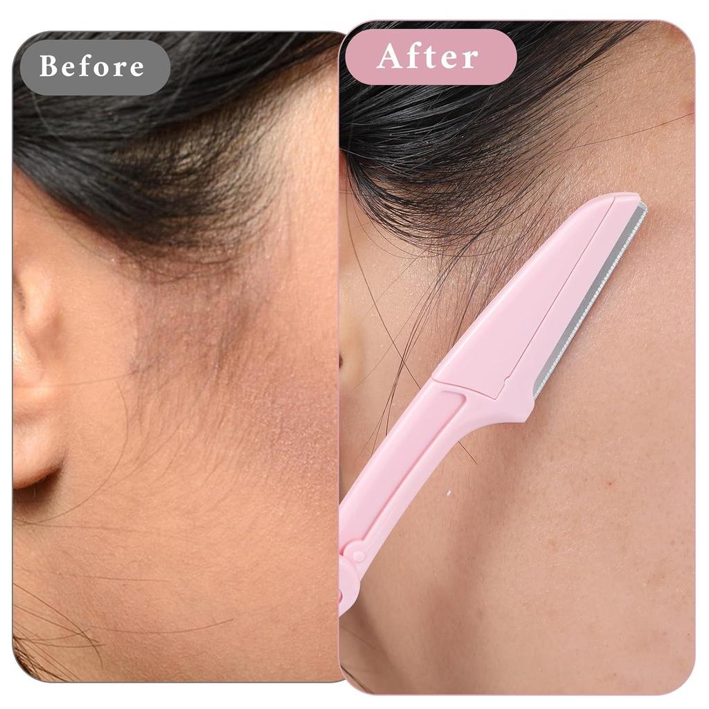 15 Pcs Dermaplane Razor Folding Eyebrow Razors for Women Face Fuzz Remover Facial Hair Removal for Women and Men Travel Dermaplaning Beauty Tool -