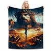 “Sacred Imagery: Divine Landscape Design -Flannel Blanket for Bedroom, Living Room, Sofa, and Nap”