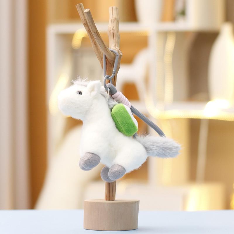 Weißes Tier Pony Plüschtier Puppe Anhänger Mit Pp Baumwollfüllung Für Kinder Und Geschenk