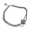 Shiny  Choker For Women Luxury Delicate Punk Splicing Chain Necklace Bracelet Temperament Collars Buckle Shape Jewelry