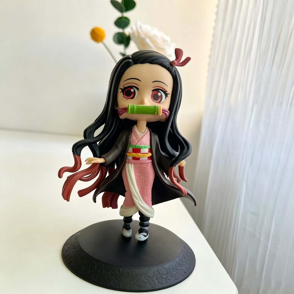 Anime 15Cm Demon Slayer Figure Nezuko Tanjirou Zenitsu Inosuke Kyoujurou Giyuu Kawaii Qposket Pvc Model Toys Children Gift