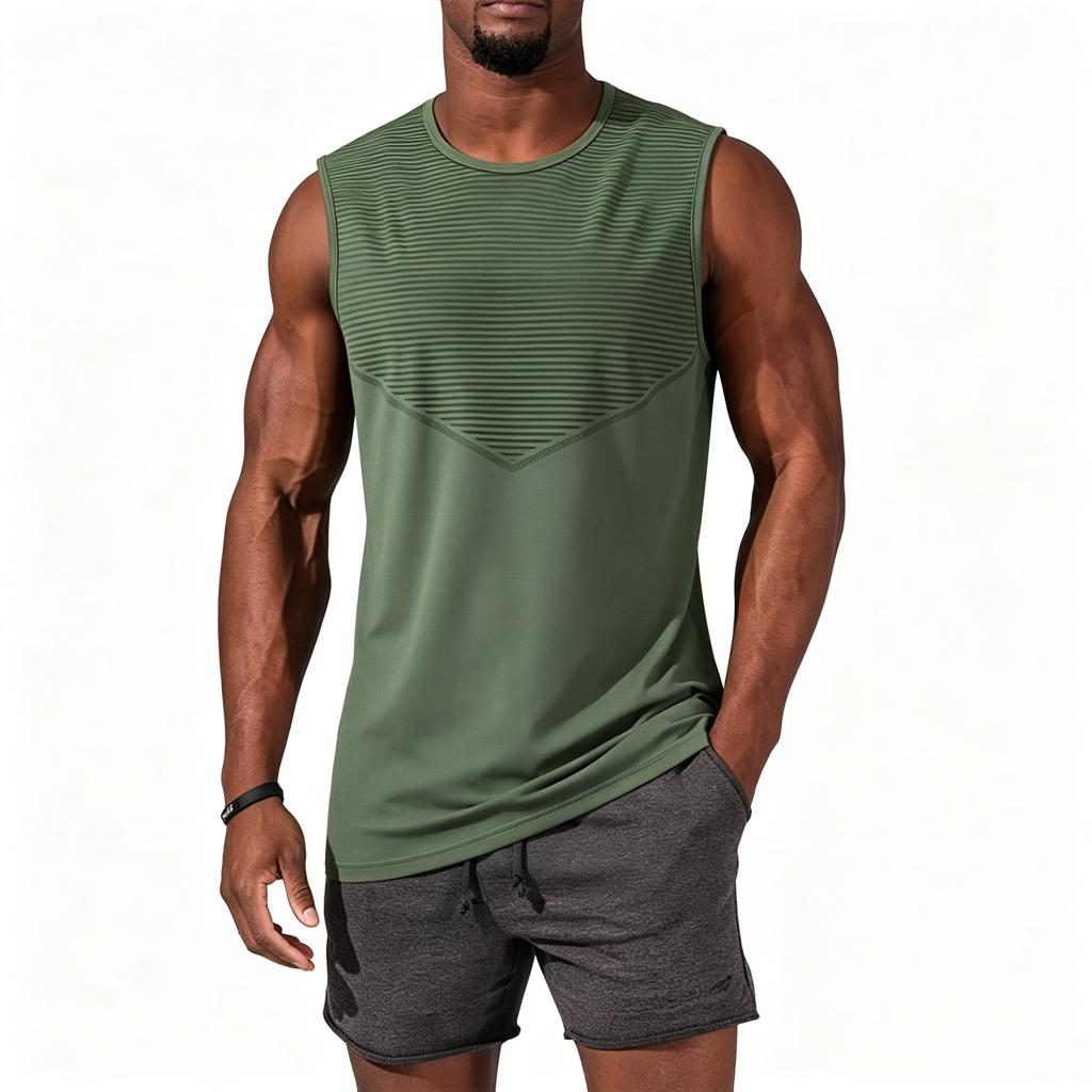 Men's Sleeveless Athletic Tank Top Lightweight Breathable Quick Dry Loose Fit Gym Running Workout Fitness Vest