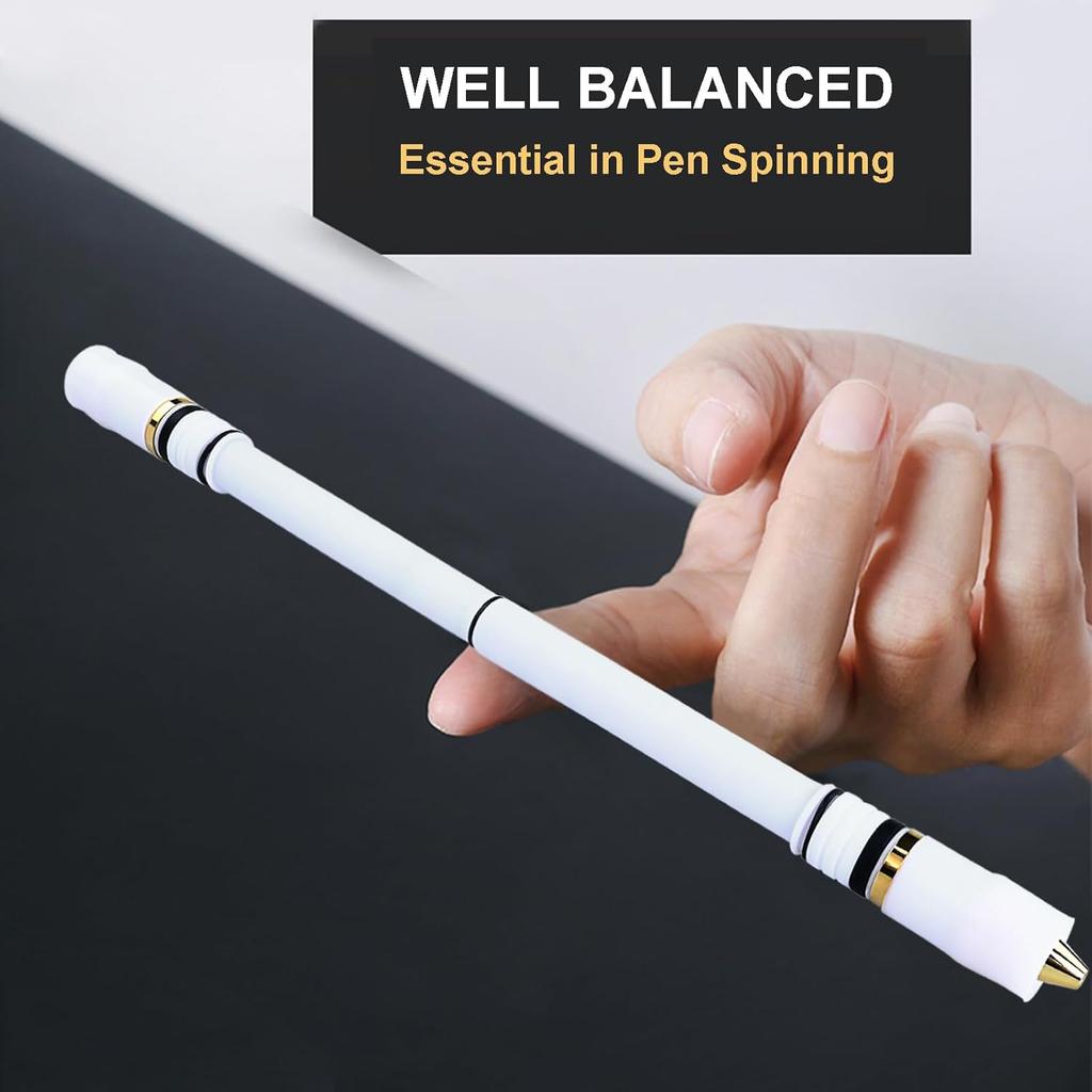 Pen Spinning Pens Menowa Non Slip Mod, Medium Weight Handmade Fidget Spin Pen for Beginner and Intermediate, White