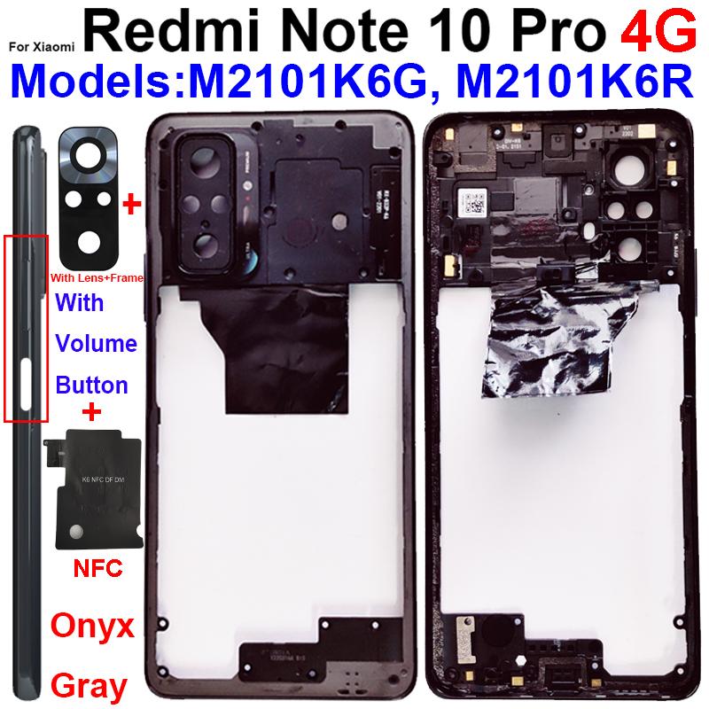 Per Xiaomi Redmi Note 10 Pro Max Telaio Centrale Supporto Cornice con Tasti Laterali Volume Cover Alloggiamento NFC