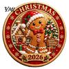 Einzigartige Weihnachtsstrumpffüller 2026 Münze, Feiertags-Gedenkstück mit geprägten bunten Reliefkunstmünzen Weihnachtsmann/Lebkuchenmann/Schneemann/Elch