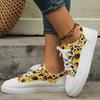 Women Sneakers Sunflower Pattern Lace Up Flat Sneakers Women Casual Breathable Canvas Shoes for Women Zapatos De Mujer