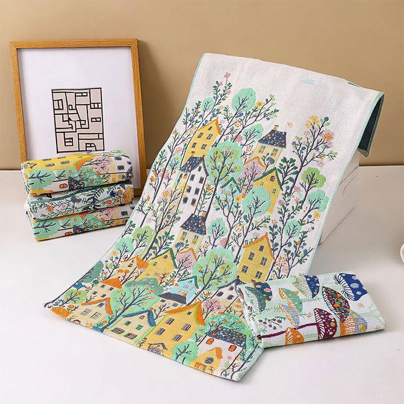 Pure Cotton Gauze Bath Towel Four Layers Of Cartoon Soft And Breathable, Absorbent Bath And Enlarged Bath Towel