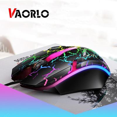 VAORLO Renkli Parıltılı Kablolu Ofis Oyun Faresi USB Arayüzü 1200DPI Ayarı 3 Düğmeli 1.28m Masaüstü Dizüstü Bilgisayarlar İçin Optik Fare
