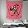 Courage the Cowardly Dog Wall Tapestry Aesthetic Wall Hanging Printed Fabric Blanket Decorative Tapestries for Bedroom Living Room Home Decor