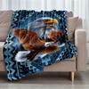 Eagle Print Throw Blanket - High-Density Plush Polyester, All-Season for Bed, Travel - Non-Shedding Warm