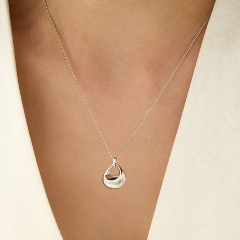 

hyeres-lor champagne moon silver (W) hobo necklace HL2N56218W9550 white