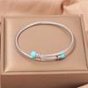 Popular, Personalized Trend, Retro Stainless Steel Winding Geometric , Pearl Steel Wire 