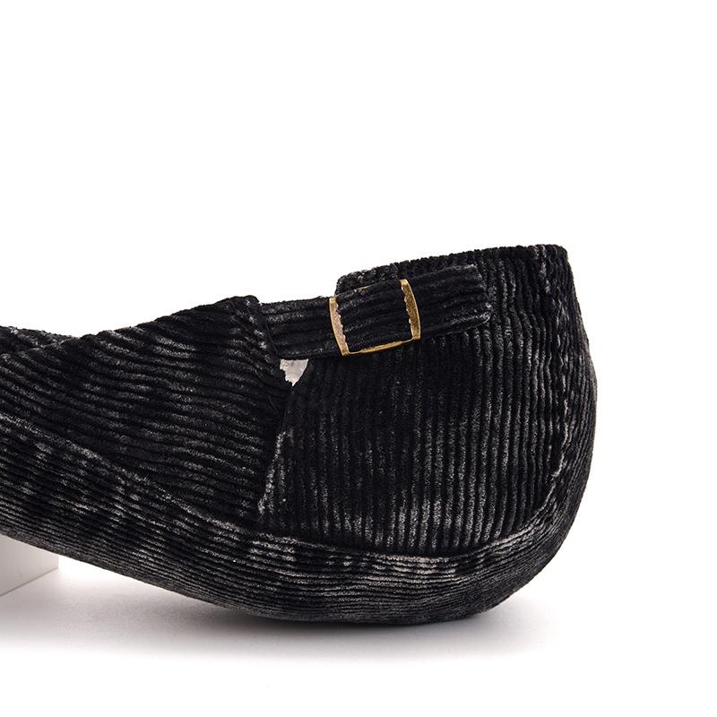 Autumn Winter Forward Cap Men's Corduroy Peaked Cap Women's Retro Beret British Newsboy Cap