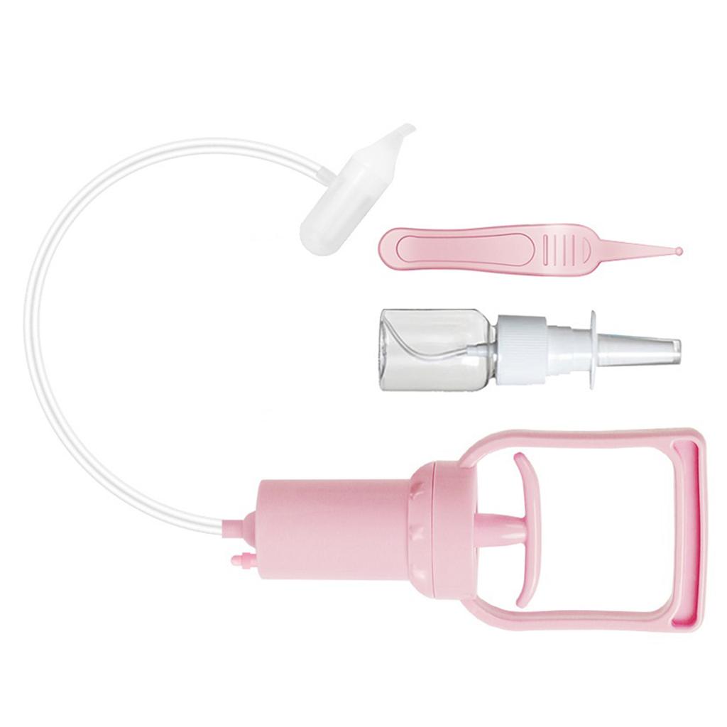 Manual Baby Nasal Aspirator with Soft Silicone Tip Handheld Nose Cleaner for Infants Adjustable Suction Easy To Clean