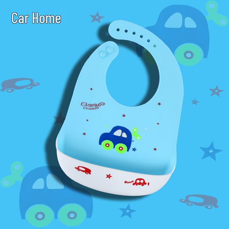 Waterproof Silicone Baby Bib - Large, Wash-Free, Drool & Meal Bib for Newborns and Children