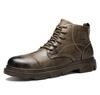 Male British Black Male Boots Fall High Top Tide Ankle Boots Casual Leather Motorcycle Boots D473