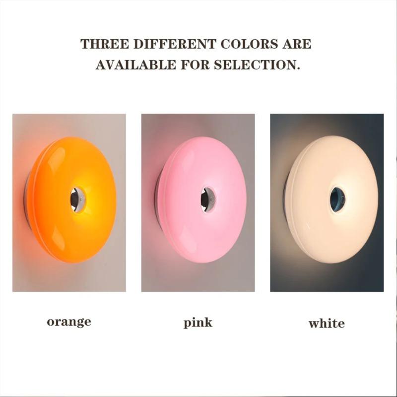 Round Donut Shaped Rechargeable Wall Lamp Touch Dimmable Night Light for Living Room Bedroom Study Indoor Ambient Decor Table Lamp