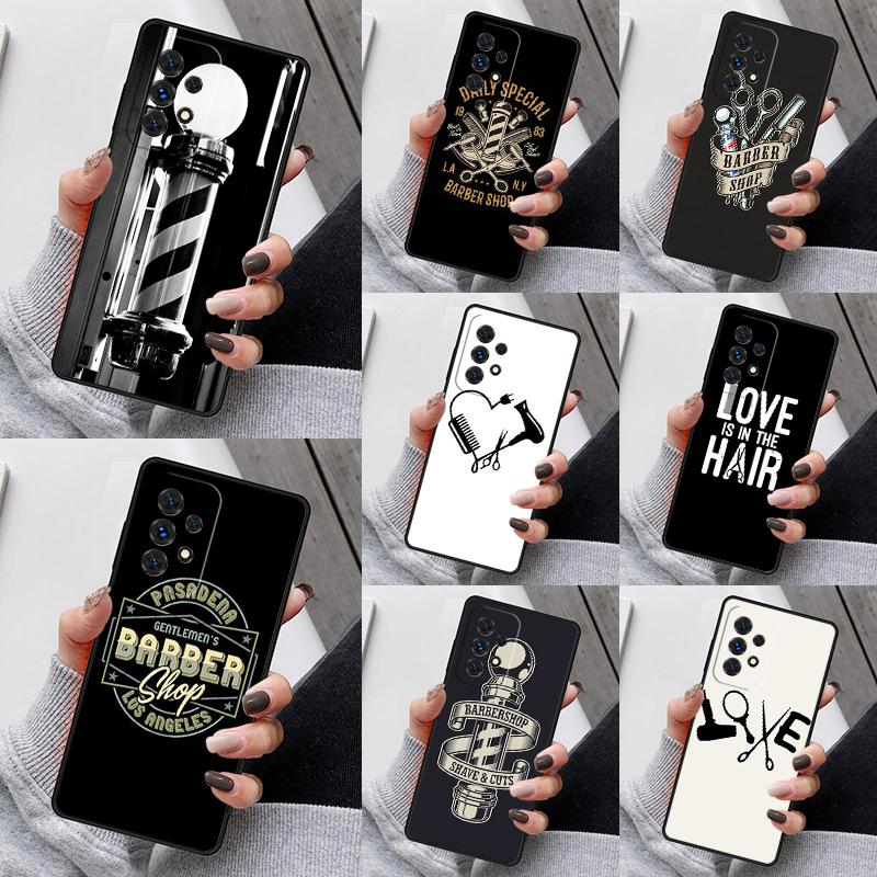 Barber Shop Hair Stylist Salon Phone Case For Samsung Galaxy S25 S23 S30 S8 S21 S20 FE S24 S22 Note 10 20 Plus Lite Ultra