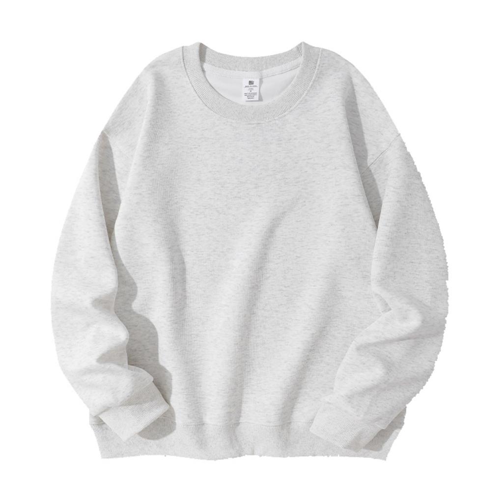 Men's And Women's Solid-color Casual Round-neck Long-sleeved Top, Men's Fitted Thickened Cotton Sweatshirt Base Layer Top