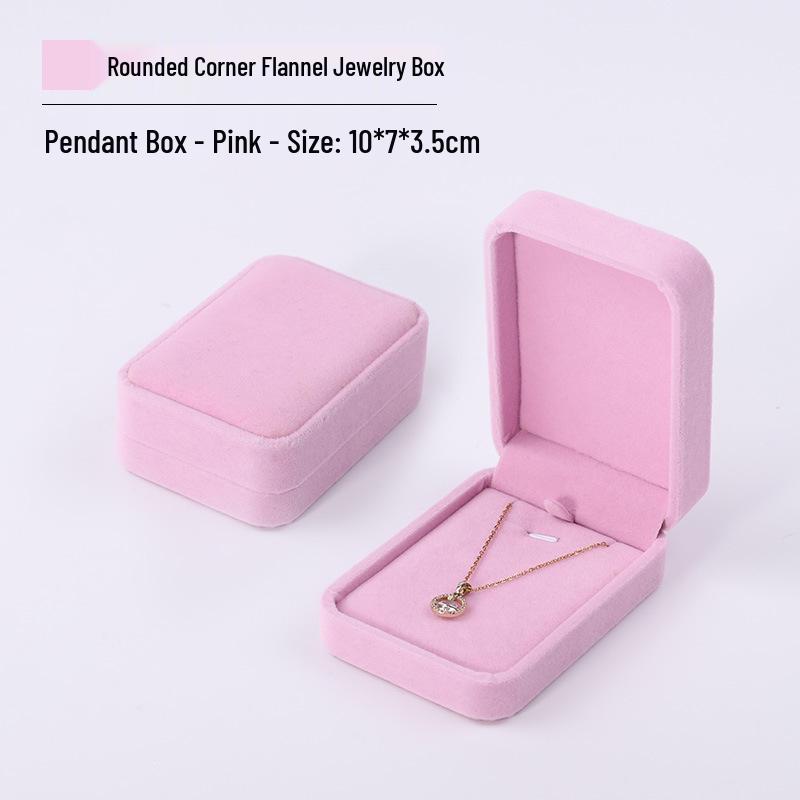 Rounded Corner Plush Jewelry Storage Box for Bracelets, Rings, and Necklaces