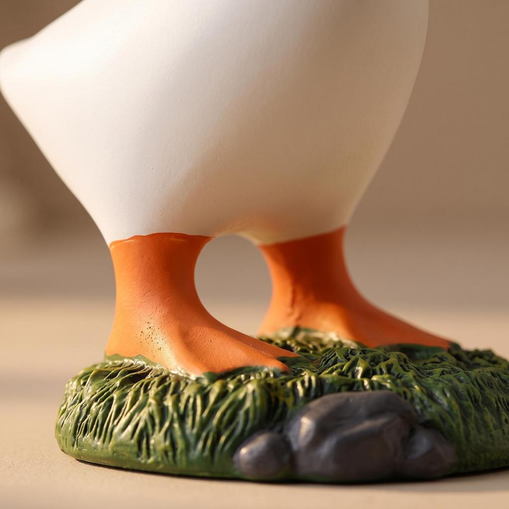 Duck Figurine with Key Hanger Playful Quirky for Shelf