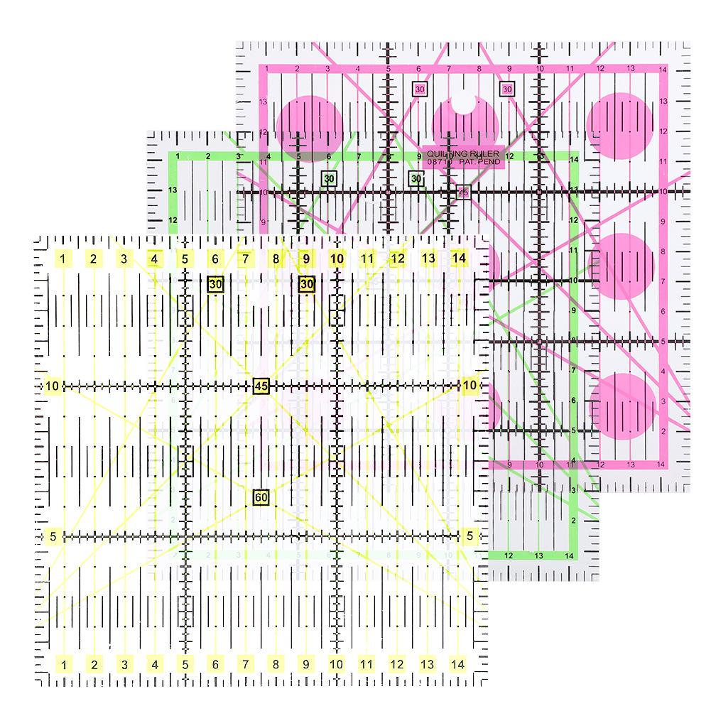 3pcs Clothes Sewing Quilting Ruler DIY Stitching Measuring Drawing Ruler 15 x 15cm