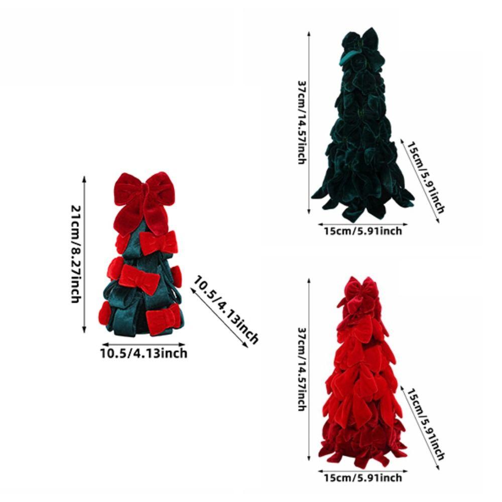 Handmade Craft Hanging Pendant Velvet Bow Christmas Tree Decor Christmas Ornament Home Decor