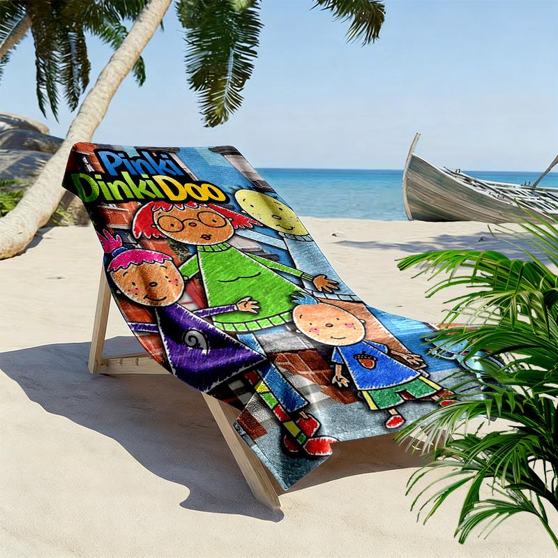 Pinky Dinky Doo Print Beach Towel, Large Soft Quick Dry Towel for Beach Camping Swimming