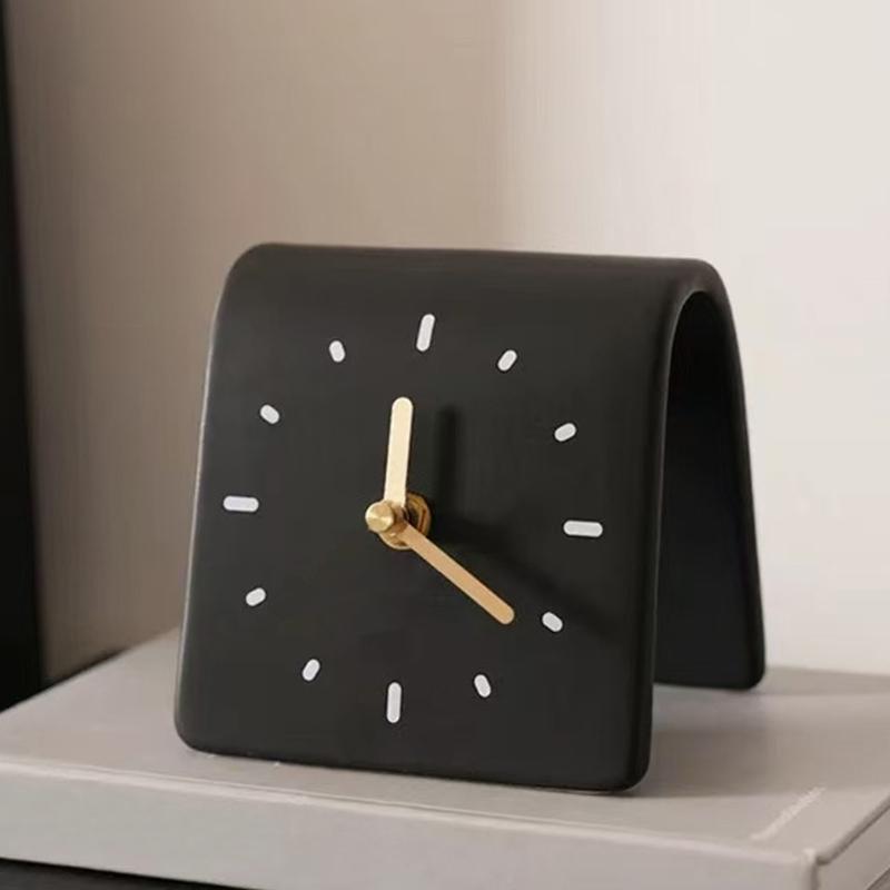 Small Desk Clock Decorative Table Clocks Silents Clock Analog Clocks Battery Operated for Nursery Living Room Bedroom