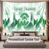 Custom Name Text Tapestry Hibernian FC Personalized Polyester Wall Tapestry For Bedroom And Room