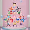 Children's wooden stacking music balance color primary color building block stacking height male and female treasure balance game toy
