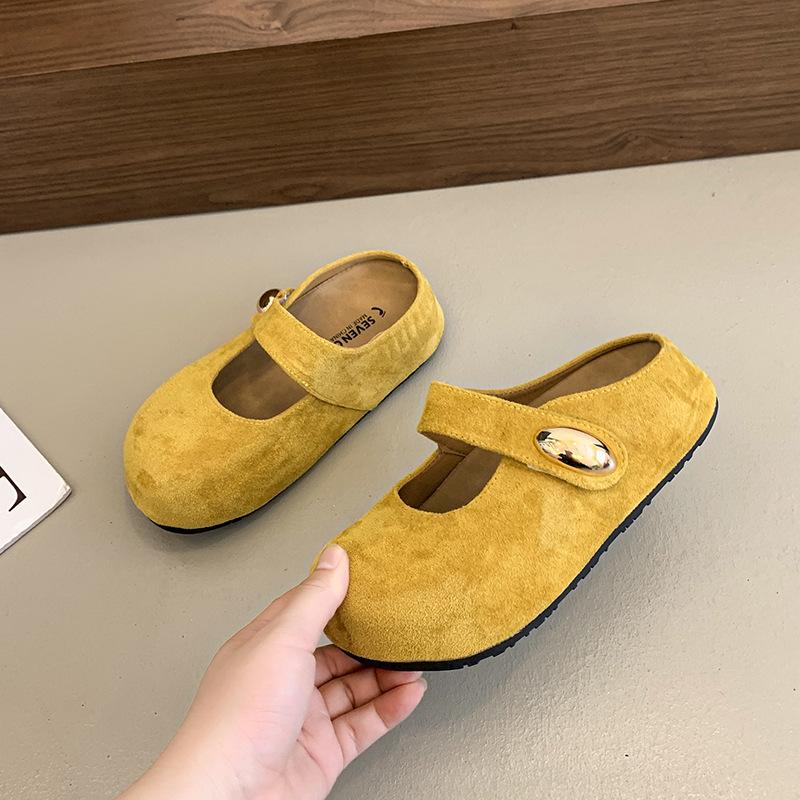Niche retro baotou wearing half slippers women's spring and summer temperament with skirts Mary Jane